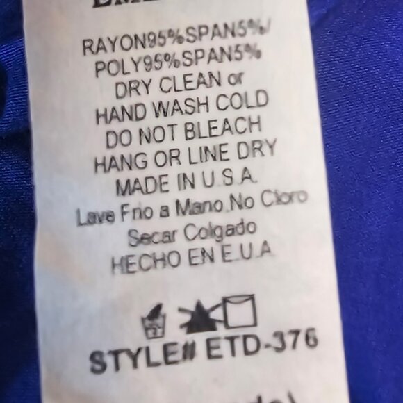 Y2K EMERALD SURPLICE ROMPER ROYAL BLUE KNIT CHEVRON SHORT SZ L 3" INSEAM - Picture 7 of 11